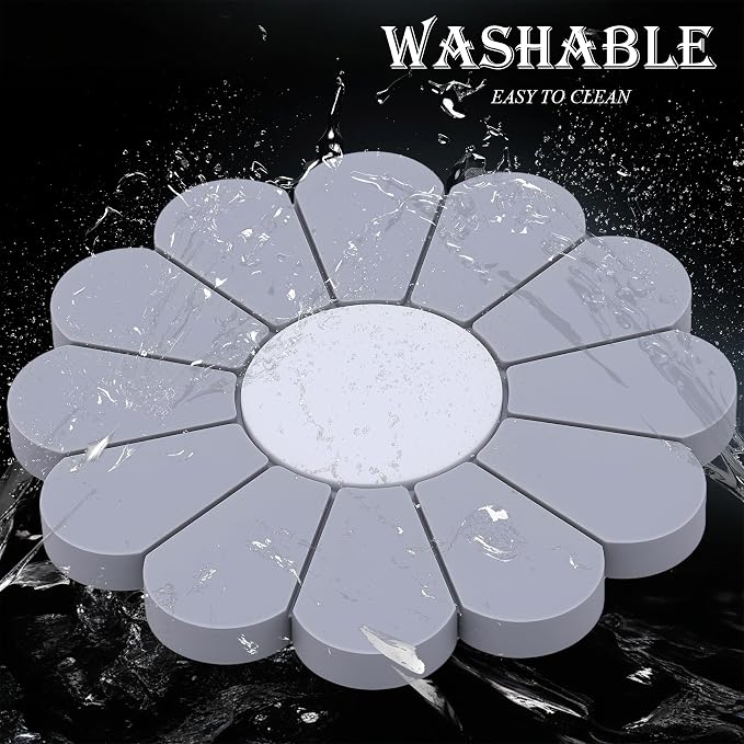 2-Pack Car Cup Holder Coaster Inserts, Daisy Shape, 2.75 Inch Non-Slip Silicone Cup Holder Insert, Universal Non-Slip Cup Holders, Car Accessories Interior for Women and Man (Gray)