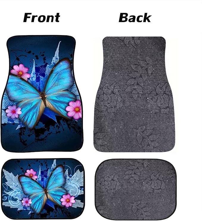 Car Floor Mats Non-Slip Automotive Floor Mats All-Weather Front Rear Car Floor Foot Mat Sets of 4 Pieces Foot Mats Rugs Carpet for Car Trucks SUV Sedans (NO.11)