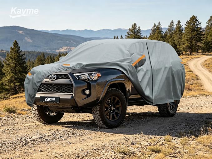 Kayme Heavy Duty SUV Car Cover Custom Fit Toyota 4Runner(2002-2025), Waterproof All Weather for Automobiles, Full Exterior Covers Sun Rain UV Protection.