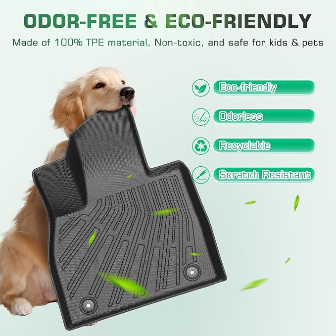 Floor Mats for Hyundai Kona 2018-2023 (No for EV) & Kona N 2022 2023 | Custom Fit All-Weather Rubber Car Cargo Liners for Hyundai, High Edges Anti-Slip TPE Mats, Front & 2nd Row & Trunk Mat