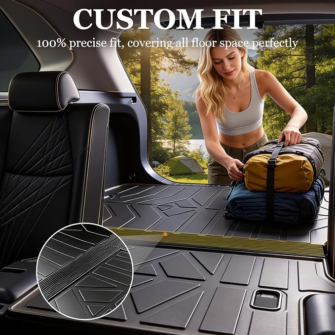 PROSHEVE Cargo Mat for Toyota RAV4 2019-2025 (Including Hybrid), Custom Fit TPE Trunk Liner with Seat Back Protector, All Weather Waterproof Anti-Slip Durable Odorless Easy Clean Cargo Mat for Pet