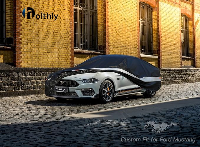 10 Layers Car Cover Custom Fit for Ford Mustang, Shelby, GT350, GT500 (1964-2026) Waterproof All Weather for Automobiles, Outdoor Full Cover Sun UV Rain Protection.Black