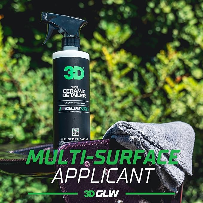 3D Ceramic Detailer, GLW Series | Hyper Gloss Finish | SiO2 Peak Hydrophobic Top Coat | Extends Life of Waxes, Sealants, Coatings | DIY Car Detailing Spray | 16 oz
