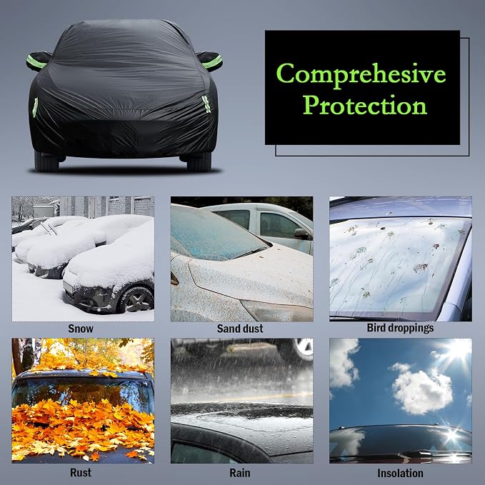 Car Cover Custom Fit for Honda CRV 1997-2026, Toyota RAV4 2006-2026, Waterproof All Weather for Automobiles Full Exterior Cover Rain Sun Snow Protector with Door Zipper