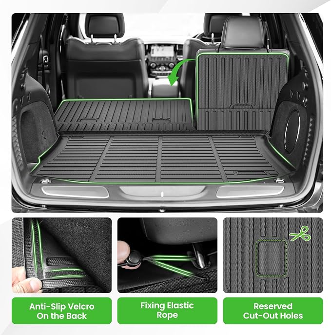 Cartist Cargo Liner for Jeep Grand Cherokee 2011-2021, All Weather Cargo Mats for Grand Cherokee Accessories, Heavy Duty TPE Trunk Mat, Car Accessories