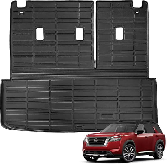 Floor Mats for 2022 2023 2024 2025 Nissan Pathfinder Cargo Mat Liner | All Weather TPE Protector Back Seat Cover 3rd Row for 2022-2025 Nissan Pathfinder Accessories