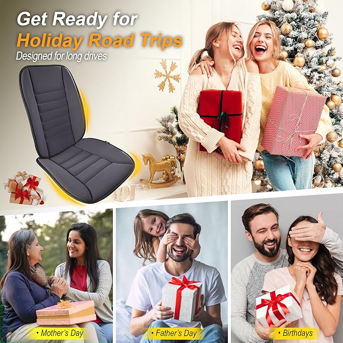 kingphenix 5-Piece Car Seat Cushion Set with Back Support | Full Back Support Pillow and Seat Cushion for Long Driving, Road Trips, Truck, Van, SUV, Dark Grey