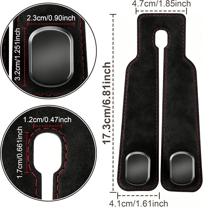 SUKIPIN Car Hooks, Car Seat Headrest Hooks for Purses and Bags 2-Pack Black | Car Accessories for Women, Solid Durable Construction, Quick Tool-free Mounting, Universal Fit for Most Vehicle Headrests