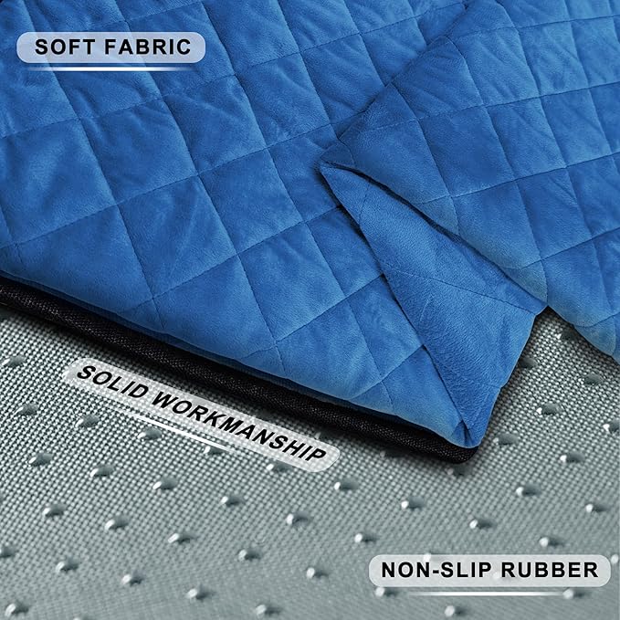 YOKYHOM Golf Cart Seat Covers, Thickened Short Plush Seat Towel Blanket with Non-Slip Backing, Soft & Heavy Duty, Fits Most 2 & 4 Passenger EZGO Yamaha Club Car, 51"x30.5", Deep Blue