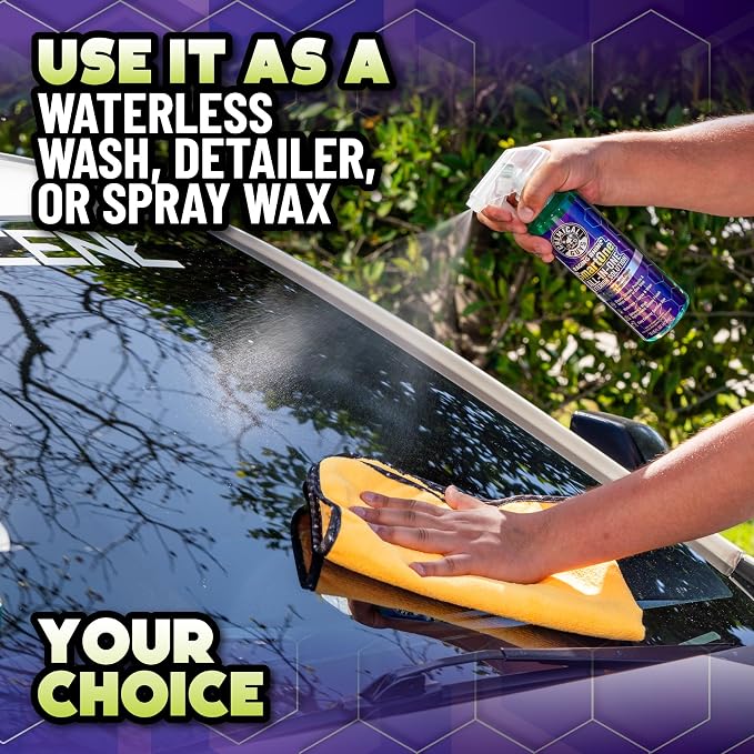 Chemical Guys Raging Rhino Waterless Car Wash And Quick Detailer Spray And Wipe Exterior Cleaner 2 Pack (20 Oz Each) With 6 Premium Microfiber Towels
