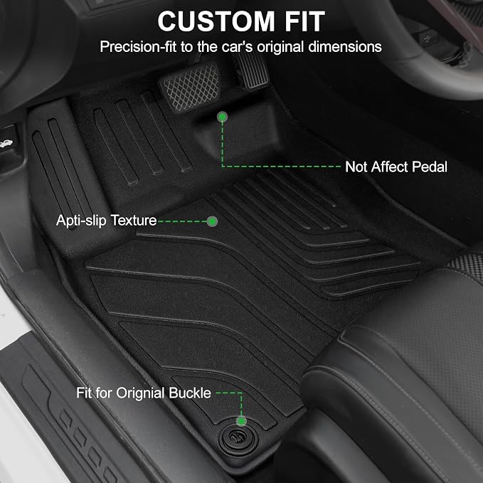 Floor Mats for 2016-2021 Honda Civic Sedan/Coupe/Type R/Insight | 2017-2021 Hatchback, All Weather Floor Liners & Door Sill Guards, Custom Fit Precise Coverage, Waterproof TPE Material
