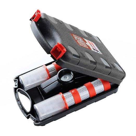 Led Road Flares Emergency Lights 2 Pack - Emergency Roadside Lights with Magnetic Base and Stand for Car Marine Vehicles Trucks - Comes in Solid Storage Case - Beacon Safety Strobe Light Warning Alert