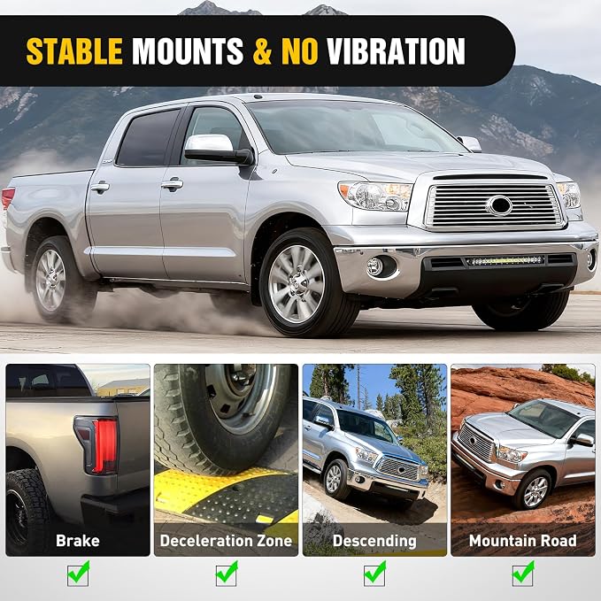 Nilight Front Lower Hidden Bumper Mounting Brackets for 25inch Single Row Straight LED Light Bar Compatible with 2007-2013 Toyota Tundra