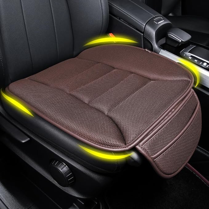 Lofty Aim Car Seat Cushion for Driving, Memory Foam Driver Seat Cushion | Car Seat Cushion for Long Driving, Automotive Seat Cushion for Pain Relief, Car Seat Pillow Fits Vehicles, Office, 4D Brown