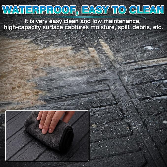 T TGBROS Floor Mats Custom Fit for 2015-2021 Ford Transit 150/250/350/350HD (No Transit Connect) Front Row All Weather TPE Floor Liners Non-Slip Black 1PCS