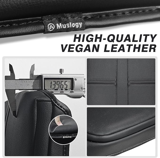 Muslogy Center Console Armrest Cover Fit for Dodge Ram1500/2500/3500 2002-2012 Accessories, Comfort Armrest Pad Console Lid Cushion Vegan Leather 1-Inch Extra Thick(Jump Seat ONLY)