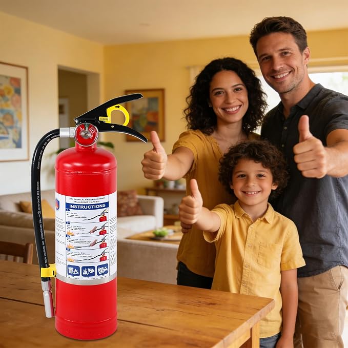 2-Pack ABC Dry Chemical Fire Extinguishers, 5 lb 2A:10B:C Rating for Home, Business, Boat, Truck, Quick Release Handle, Ideal for Electrical & Grease Fires, Car Dry Powder Fire Extinguisher