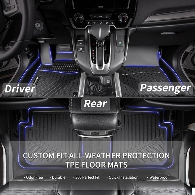 KELCSEECS® Floor Mats & Cargo Liner Custom for Acura TLX 2025 2024 2023 2022 2021,All Weather Protection TPE Floor Liners Front& Rear Row Full Set Acura TLX Accessories Black
