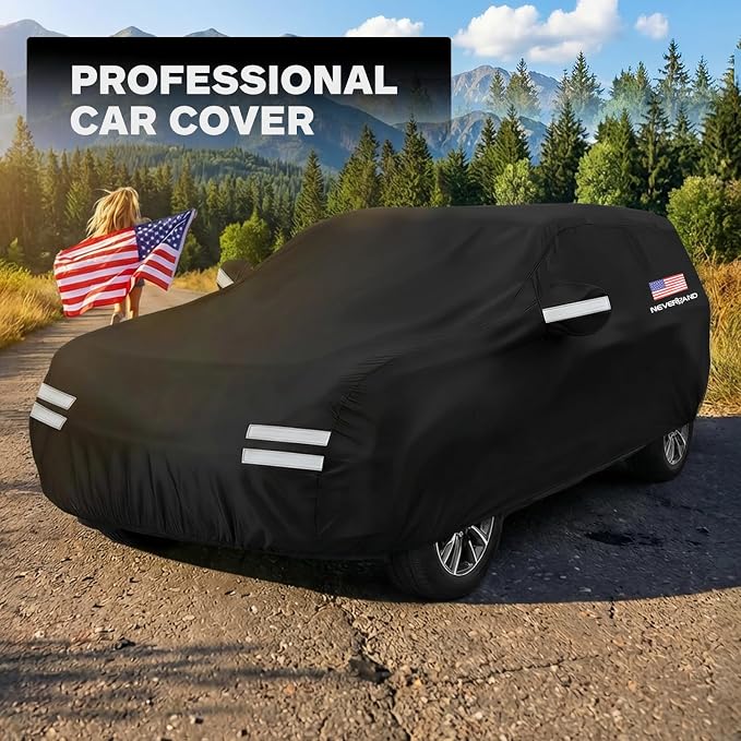SUV Car Cover, Full SUV Car Covers Waterproof All Weather Dustproof, Snowproof, UV Protection Car Covers for Automobiles Universal Fit for SUV Cover Size 190''L x 75''W x 71''H