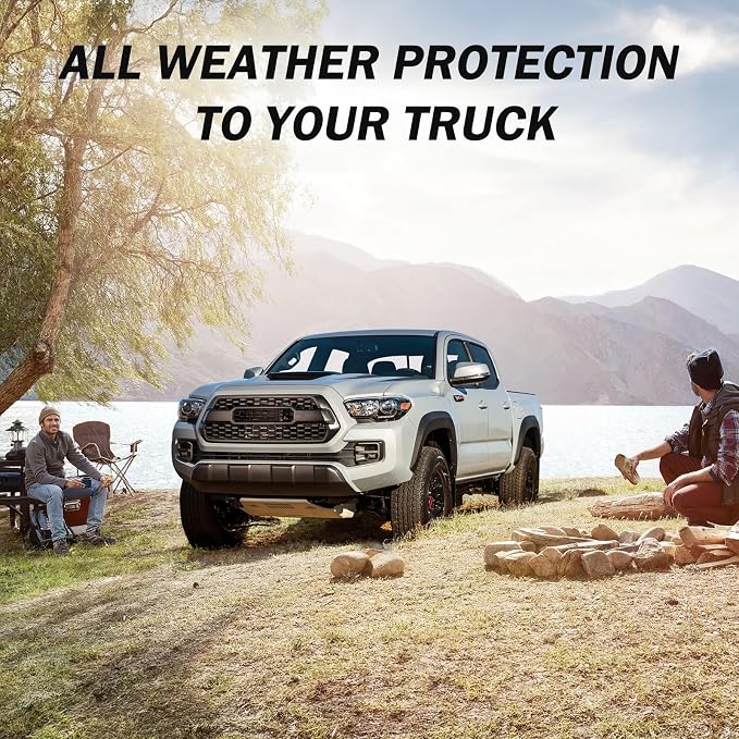 KUST Floor Mats for 2018-2023 Toyota Tacoma Double Cab (Automatic Only), All Weather TPE Rubber Floor Liners for Toyota Tacoma Accessories 2 Row High Edge