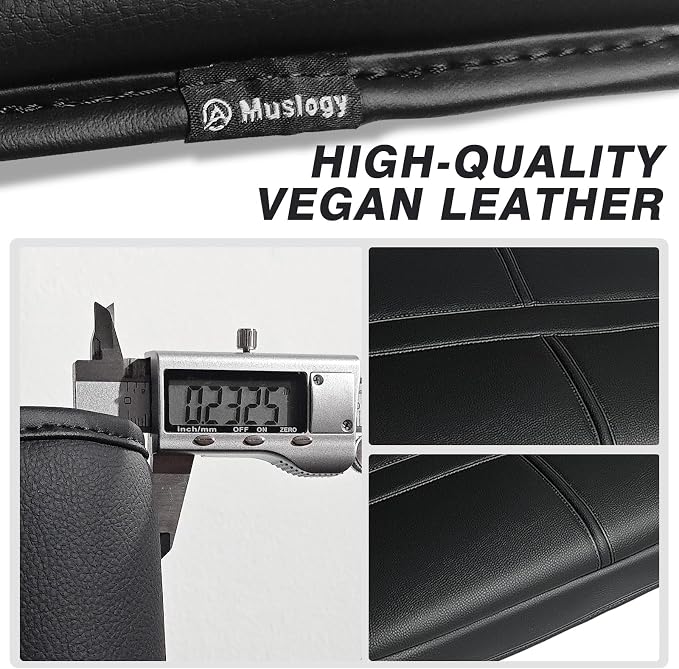 Muslogy Center Console Armrest Cover Fit for Dodge Ram1500/2500/3500 2002-2012 Accessories, Comfort Armrest Pad Console Lid Cushion Vegan Leather Regular Thick(Jump Seat ONLY)