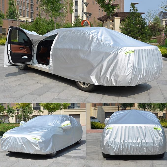 Koukou 6 Layers Car Cover Custom Fit Chevy Equinox Chevrolet from 2005 to 2025, Waterproof Car Cover All Weather for Automobiles Outdoor Indoor with Zipper Door, Sun Rain Dust Snow Protection.
