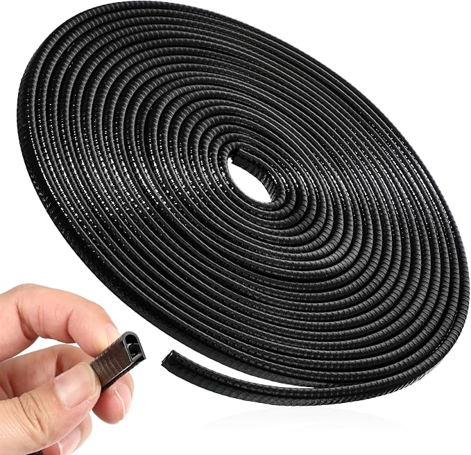 65Ft(20M) Door Edge Guard Black Car Door Edge Protector | PVC U Shape Trim with Metal Sheet No Adhesive Needed Easy to Install Universal Fit for Most Vehicles