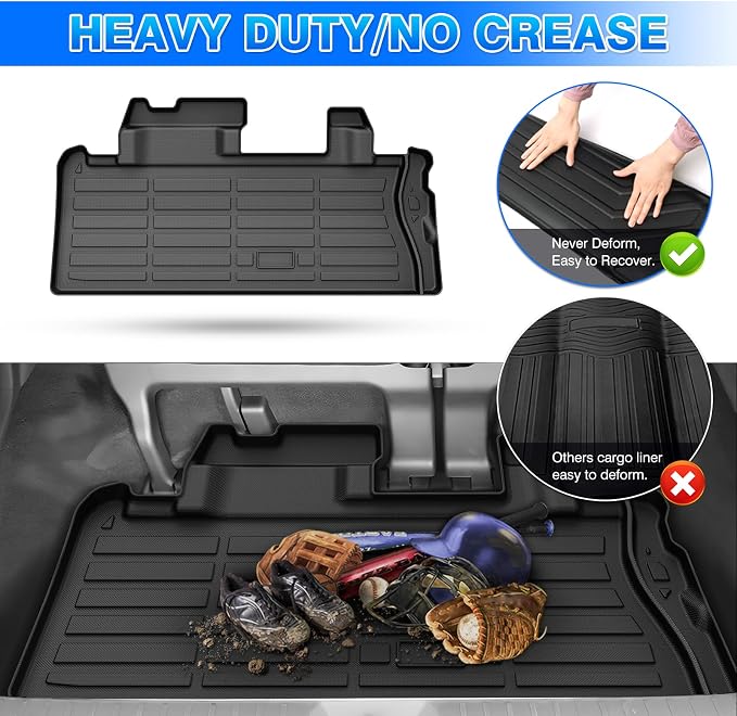 Sienna Cargo Liner - Trunk Mat for Toyota Sienna 2021-2026, All Weather Cargo Mat for Sienna Accessories, Heavy Duty Car Mats, Car Accessories