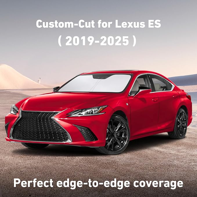 EcoNour Windshield Sunshade Compatible for Lexus ES 2019-2023 2024 2025, ES250 ES300h ES350 Sun Visor for Front Windshield & Window Sun Shade Cover, UV Heat Blocker & Protector, Car Accessories