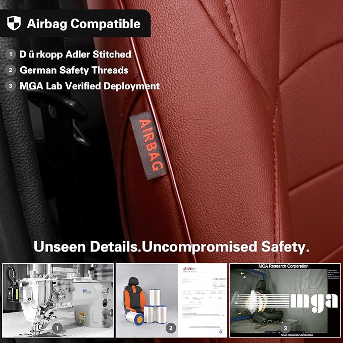 EKR Car Seat Covers Custom Fit for Toyota 4Runner(5 Seats) Full Set | for Toyota 4Runner 2003-2009(Manual Front Seats)Full Wrap,Airbag Compatible,Waterproof Pet-resistant,Faux Leather(Burgundy)