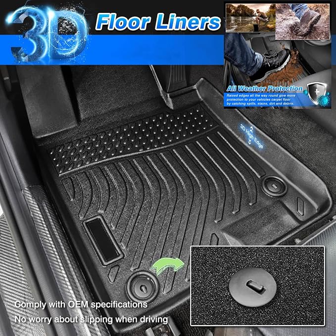 Cartist Floor Mats Fit for 2016-2019 Mercedes Benz GLE 350 400 43 AMG 450 AMG 500 500e 550 550e 63 AMG S (NOT for Coupe) All Weather Floor Liners Front & 2nd Row Heavy Duty