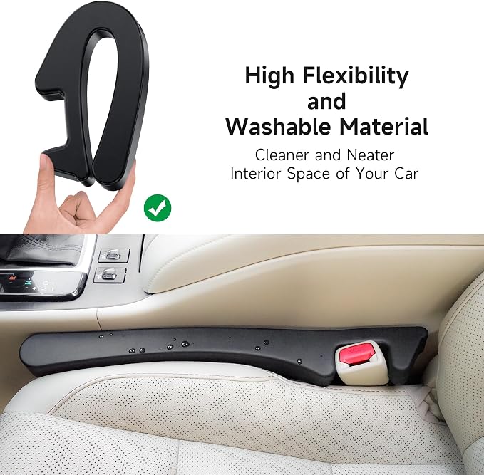 Car Seat Gap Filler Organizer Soft Foam Strip Seat & Console Gap Blocker | 2-Pack Car Slot Seat Gap Filler Universal Fit Interior Accessory for Cars SUV Trucks Crevice Plug Blocker Stop Items Dropping