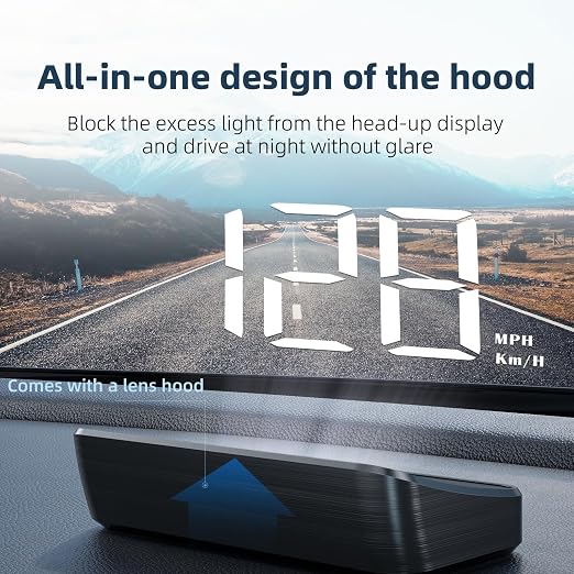 Heads up Display for Cars Car HUD M4, Digital Speedometer for Car OBD2 Speedometer with Speed, Voltage, Water Temperature, etc., Suitable for Some Vehicles' speedometers after 2009