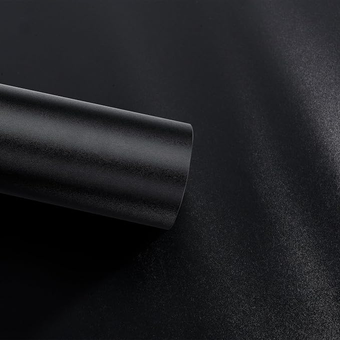 TAPEBEAR 2Sheets Matte Black Vinyl Wrap 1ft x 5ft, Car Wrap Vinyl Roll with Air Release Tech, Automotive Realistic Wrap Film, DIY Decal Sheet, Paint-Like Finish, Self Adhesive, Stretchable, Total 10ft