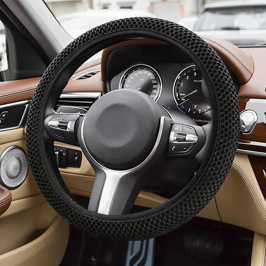 Elastic Stretch Steering Wheel Cover, Car Wheels Covers, Anti-Slip Sweatproof Breathable Car Steering Wheel Protector, Breathable Odorless Steering Wheels Accessories for Most Vehicles