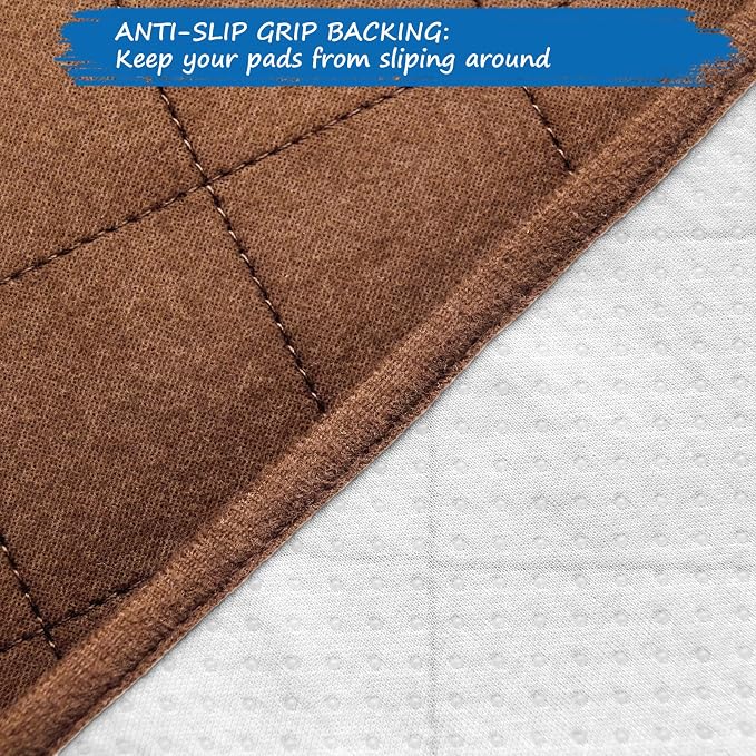 Waterproof Chair Pads for Incontinence Washable, 22" x 21" Under Pads for Adults Washable, 2 Pack Incontinence Chair Pads, Wheelchair Reusable Seat Pads Cover for Men, Women, Adults, Brown