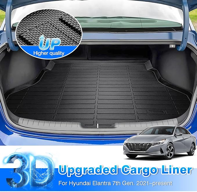 Cartist Floor Mats and Cargo Liner Fit for Elantra & Elantra N (Not for Hybrird) 2021-2025 2026 All Weather Floor Mat for Elantra Accessories Heavy Duty Carpet Protection