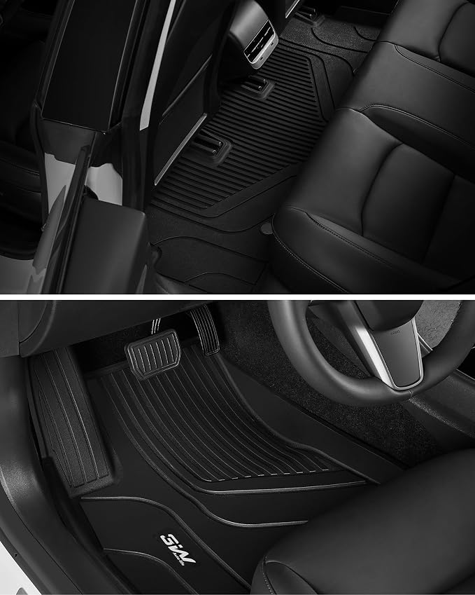 3W Floor Mats Fit Hyundai Sonata 2020-2026 (NOT for Hybrid)/Kia K5 2021-2025(Only for FWD Models) All Weather TPE Custom Fit Heavy Duty Waterproof Floor Liner Car Mats for 1st and 2nd Rows, Black