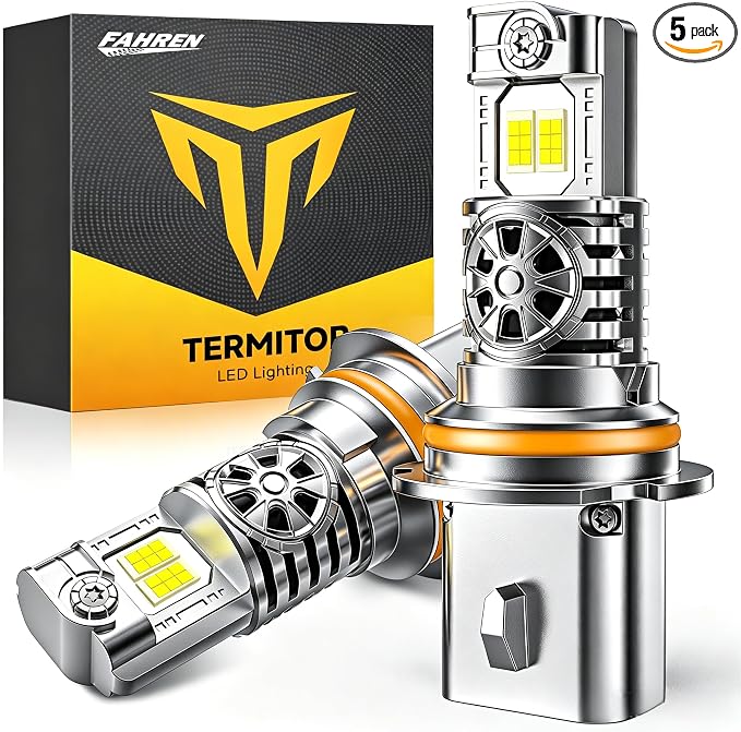 Termitor Upgraded 9004/HB1 Light Bulbs, 70,000LM 1000% Ultra Brightness, 70000+ Hours Lifespan, 1:1 Halogen Bulb Replacement Driving Light Bulbs, 6500K White Off-Road, Pack of 2