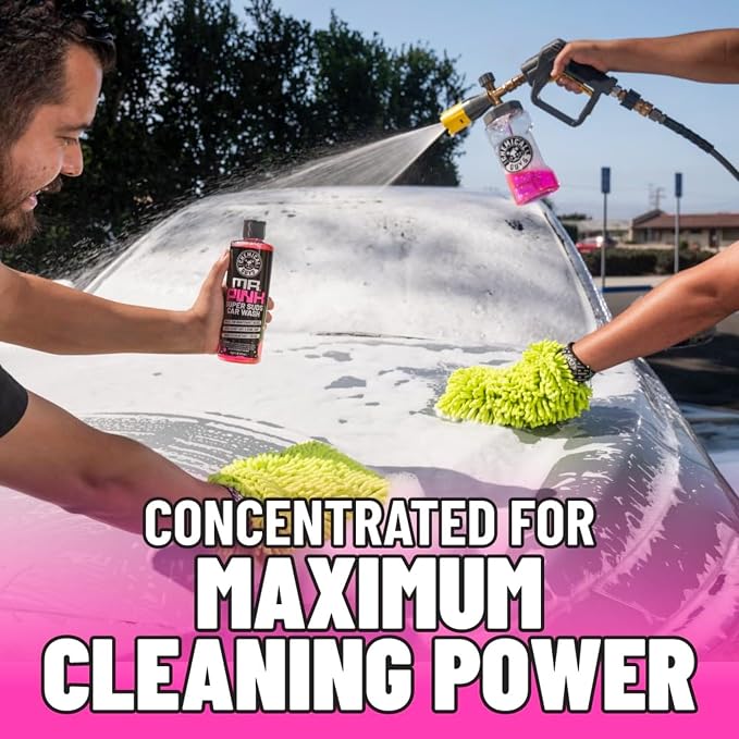Chemical Guys, Mr. Pink pH-Balanced Car Wash Soap for Foam Cannons, 128 oz | Thick foaming suds lift dirt and grime in foam cannons, blasters or buckets, gentle on wax, sealant and ceramic