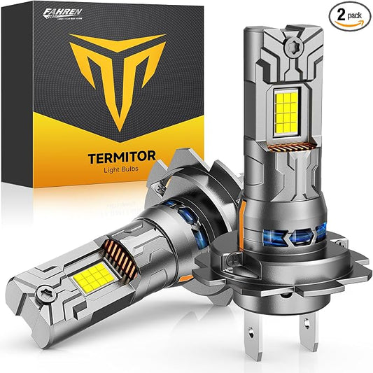 FAHREN 𝐍𝐞𝐰-𝐆𝐞𝐧 H7/H7LL Bulbs, 80,000LM 10X Brighter H7, 6500K Cool, Real 1:1 Mini Size, 3-Min Plug & Play, Canbus Ready, IP68 Waterproof With 10-Year Lifespan, Gauges Light Kit
