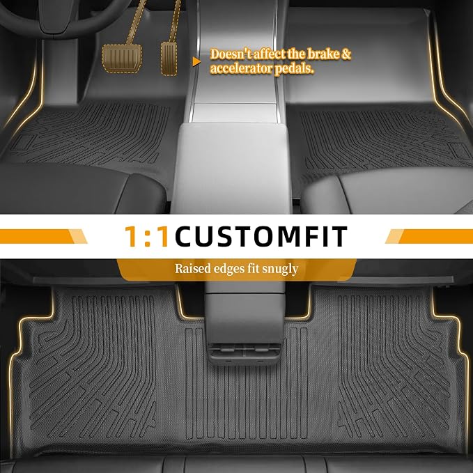 Floor Mats for Toyota Highlander 2001-2007, NOT for with 3rd Row or Hybrid | ONLY 5seats, Floor Mats for Highlander Base Limited Sport,TPE Floor Liners&Seatback Mat&Cargo Liner