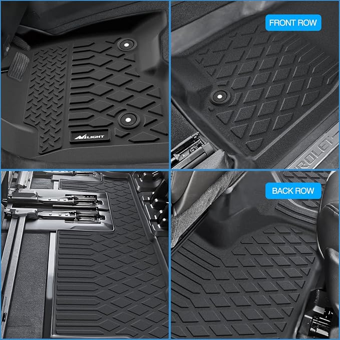 Nilight TPE Floor Mats for Chevy Tahoe GMC Yukon Cadillac Escalade | Bench Seat Only 2021 2022 2023 2024 2025 2026 All Weather Custom Fit Heavy Duty Floor Liners