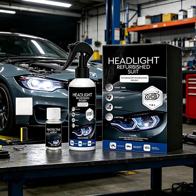 Professional Headlight Restoration Kit for Cars, Fast Oxidation & Yellowing Remover for Clearer Headlights and Improved Night Driving Visibility