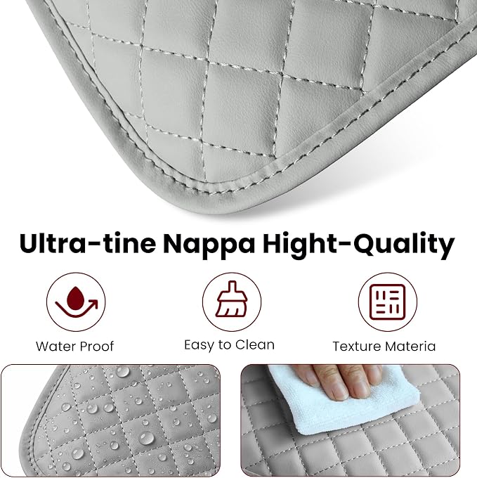 Upgraded Car Middle Center Console Cover with 2 Storage, Microfiber Leather Car Armrest Cover Cushion for Most Vehicles, 0.5 inch Memory Foam Comfort Stylish Leather Scratch-Resistant, Thickened