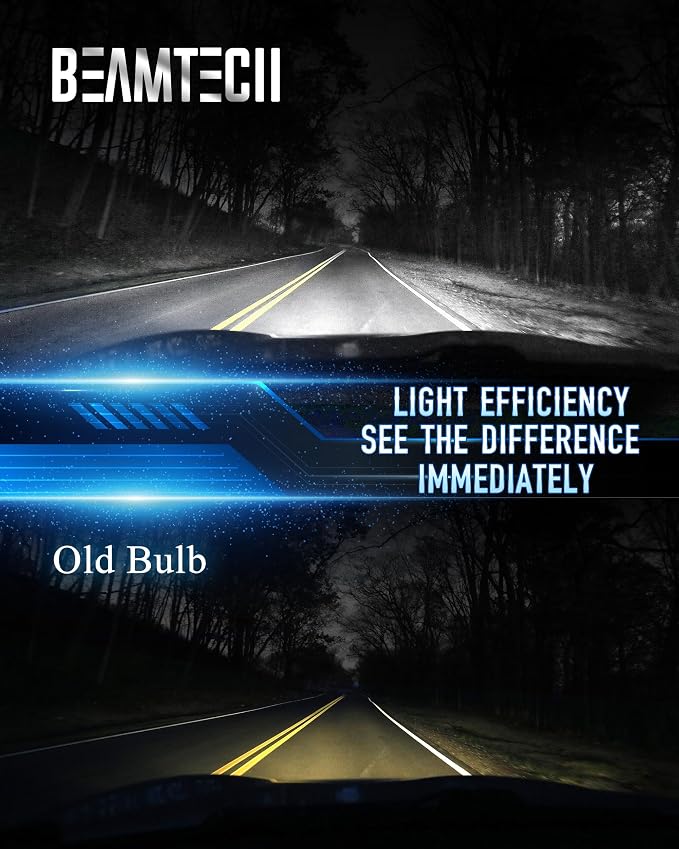 BEAMTECH 9012 Bulbs, 500% Brightness 6500K White, Off-Road Used Fog Light, Pack of 2