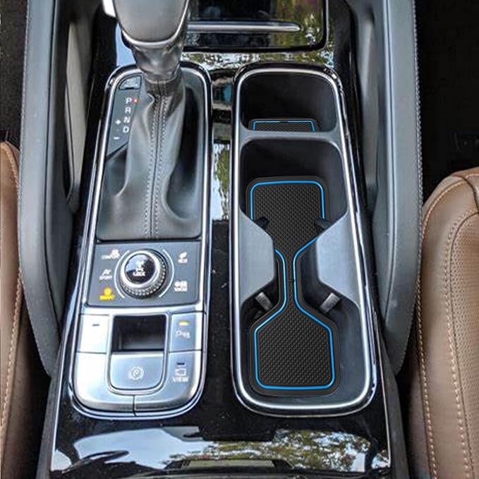 Cup Holder Insert for Telluride Accessories 2025 2024 2023 2022 2021 2020 Center Console Liners Door Pocket Slot Mats Non-Slip Anti Dust Pads Premium Interior 26Pcs Set (Blue Trim)