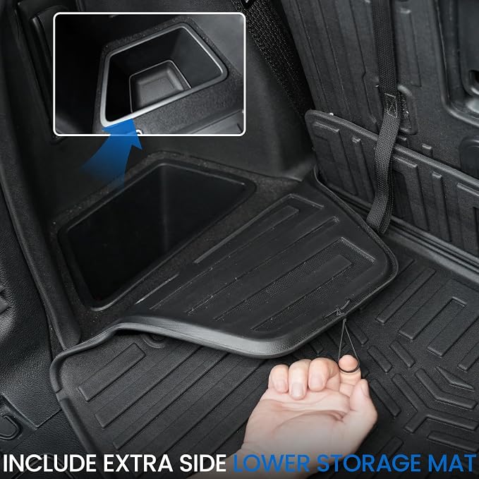 Floor Mats Set for 2016-2026 Dodge Durango (Only for 7 Seats with Bench Seats), All Weather TPE Backrest Mat Trunk Mat Cargo Liner Door Sill Guards Accessories