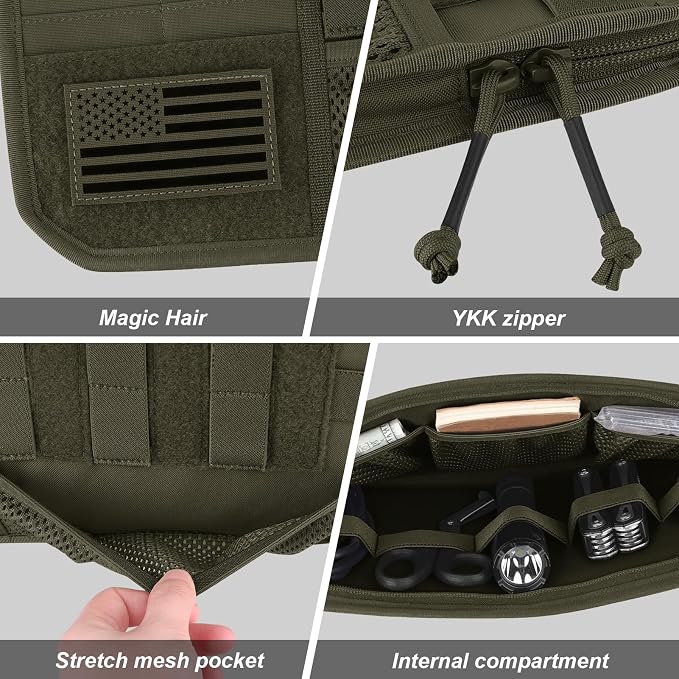 Car Sun Visor Organizer, Tactical Sunvisor Organizers Storage Covers for Trucks, Molle Panel with Pockets Zipper Visor Storage Pouch Accessories, Fits Most Vehicles, SUVs & Jeeps (RG-NEW)