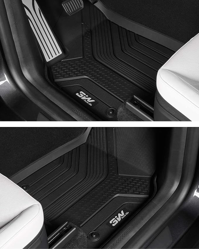 3W 2025 2026 Tesla Model Y Juniper Only for 5 Seat Floor Mats with Rear Cargo Mat & Backrest Mat TPE Anti-Slip All Weather Floor Liner Accessories, Vigormold™